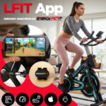 Bicicleta Spinning Shock Rider Profesional Con Amortiguador 30 Kgs y App Bluetooth