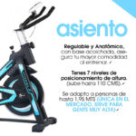 Bicicleta Spinning Shock Rider Profesional Con Amortiguador 30 Kgs y App Bluetooth