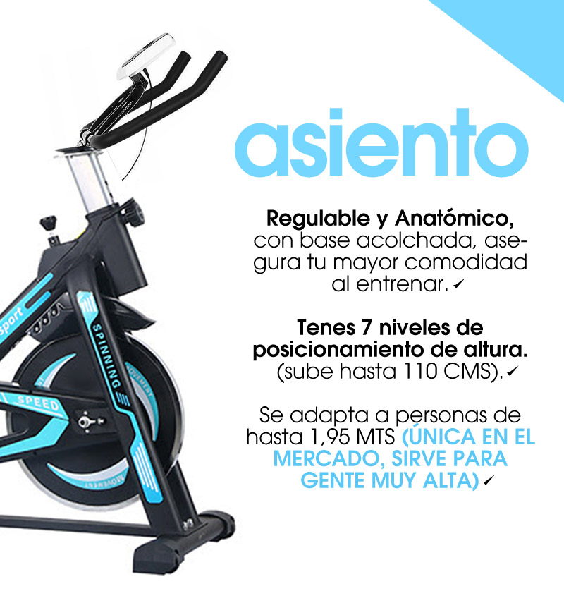 Bicicleta Spinning Shock Rider Profesional Con Amortiguador 30 Kgs y App Bluetooth