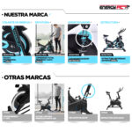 Bicicleta Spinning Shock Rider Profesional Con Amortiguador 30 Kgs y App Bluetooth