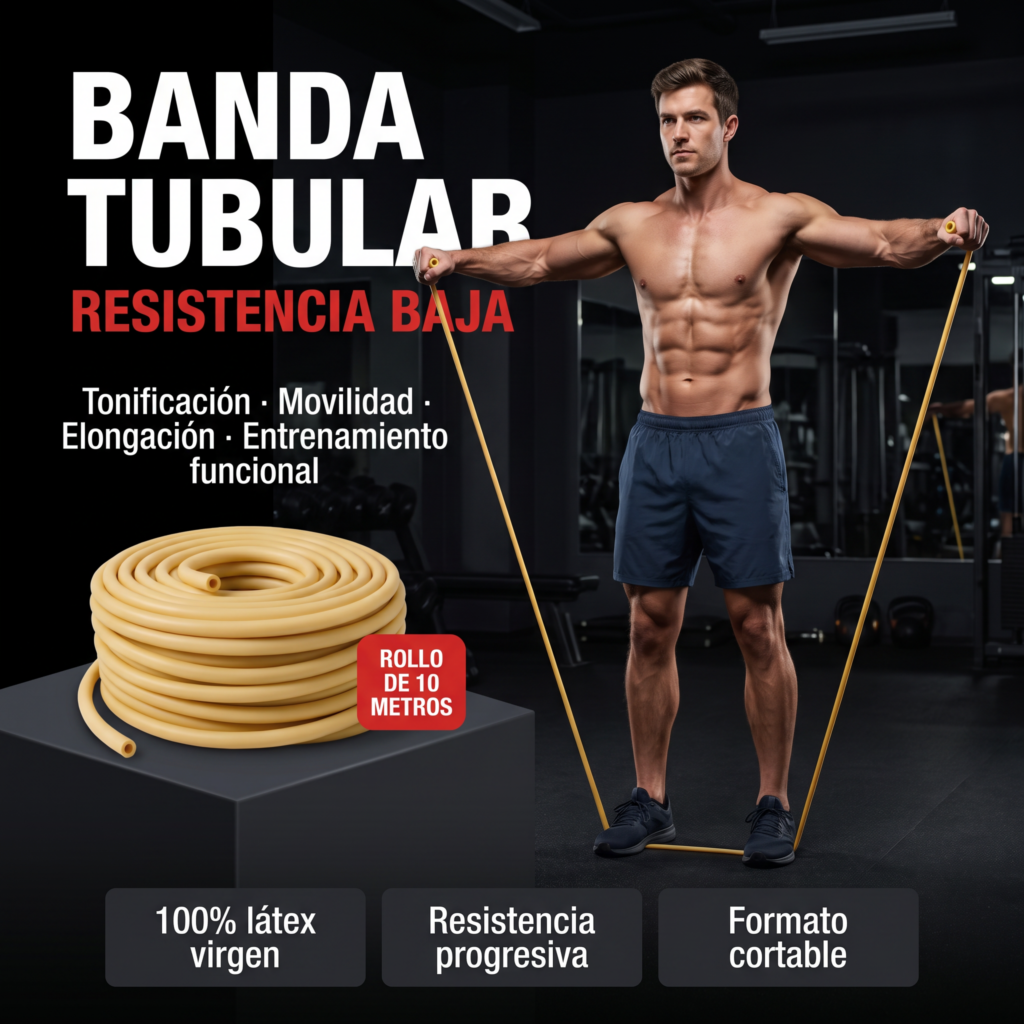 Banda Elastica Resistencia Tubular Rollo 10 Mts Intensidad Baja