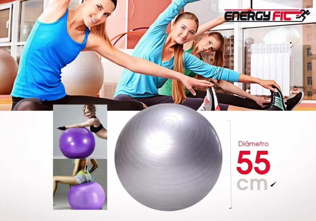 Pelota Pilates Yoga Esferodinamia Gimnasia 55 Cm + Inflador