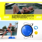 Bosu Semi Esfera 60 Cm Equilibrio + Set Bandas + Inflador