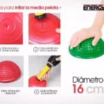 Mini Bosu Kinesiologia Equilibrio Semi Esfera Base C/ Stick