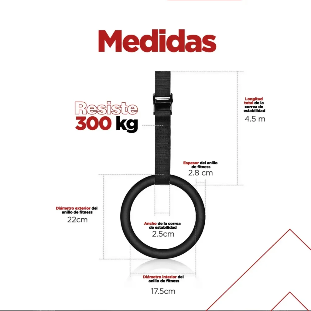 Anillas Crossfit Gimnasia Olimpicas Acero + Cintas 4.6 Mts Negro