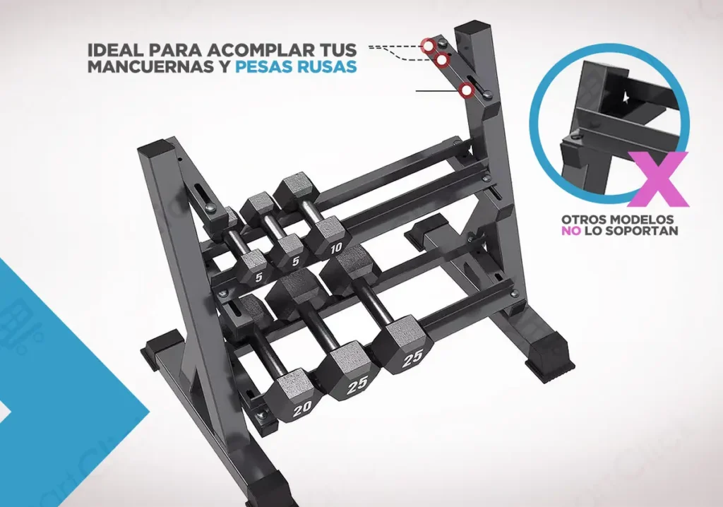 Rack Mancuerna Mancuernero Porta Soporte 3 Niveles Importado