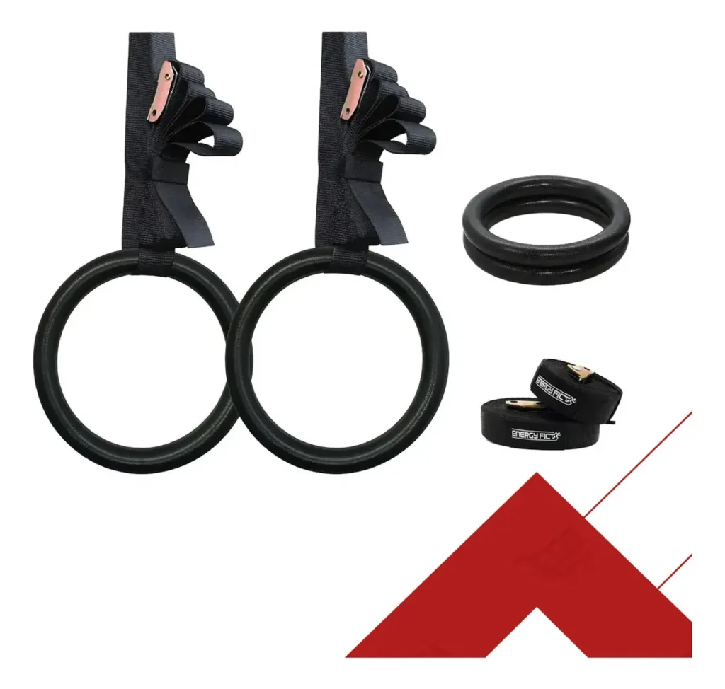 Anillas Crossfit Gimnasia Olimpicas Acero + Cintas 4.6 Mts Negro