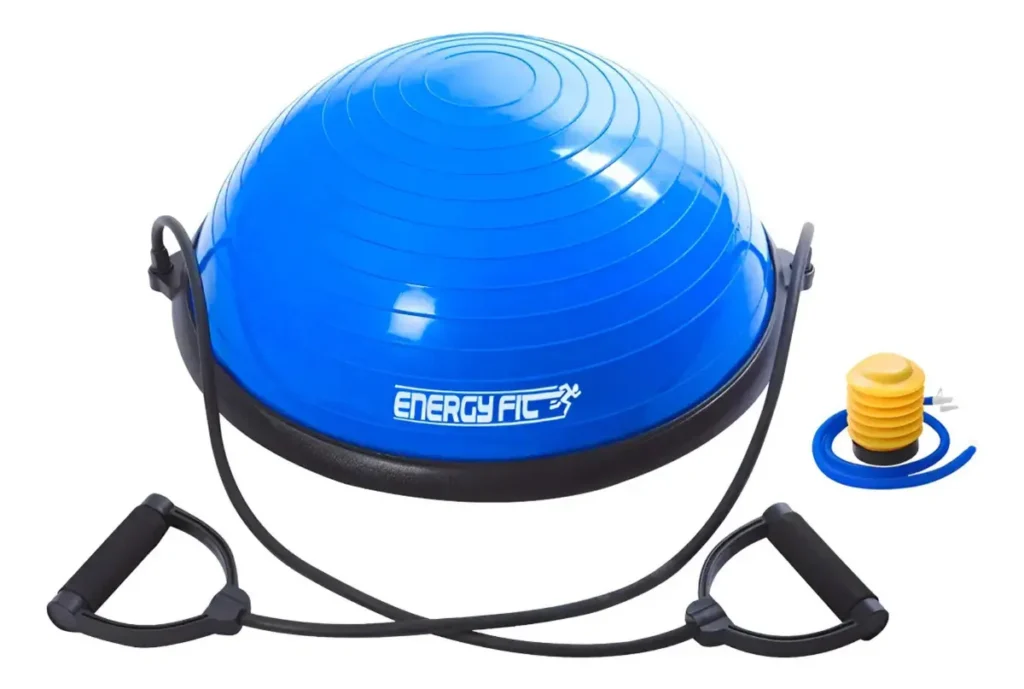 Bosu Semi Esfera 60 Cm Equilibrio + Set Bandas + Inflador