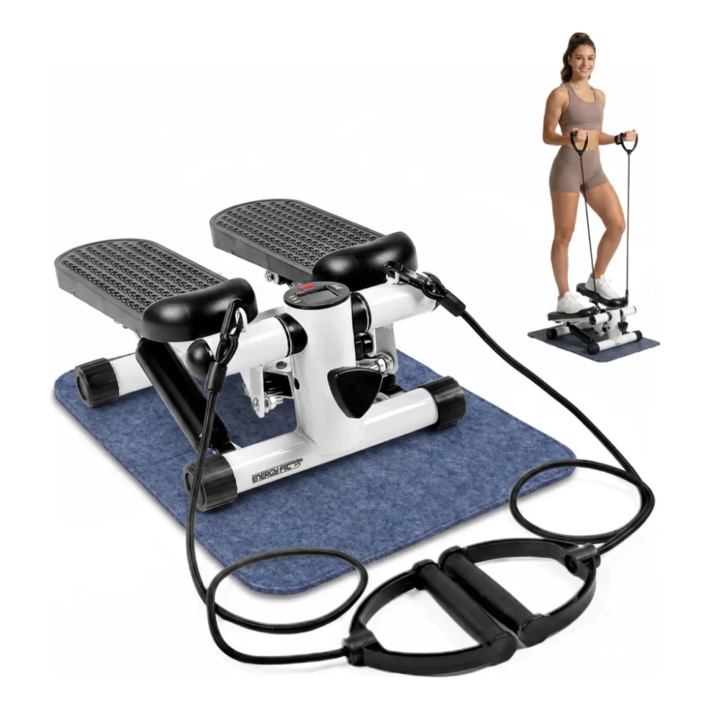 Mini Escalador Stepper Monitor + Alfombra Sujeccion + Bandas