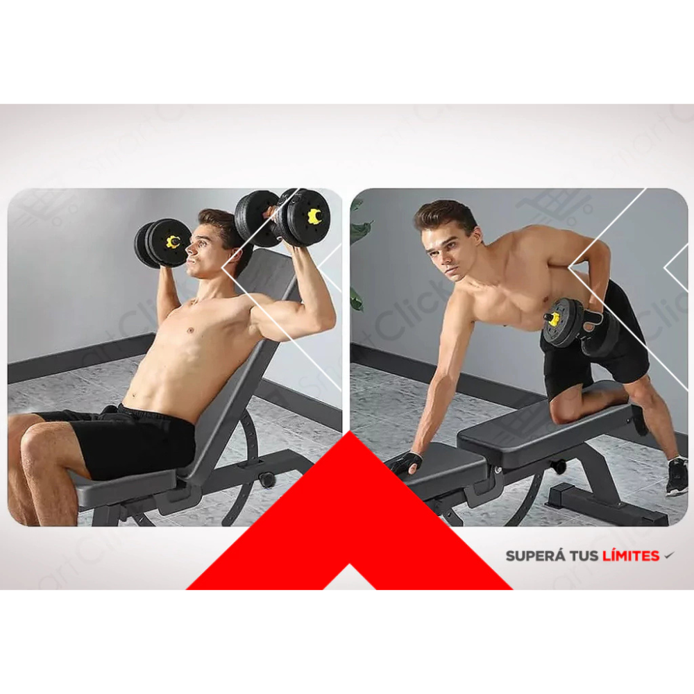Banco De Pecho Plano Regulable Con Abdominales Profesional