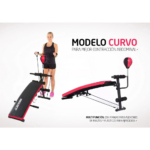 Banco Abdominales Curvo Boxeo + Mancuernas + Puching Ball