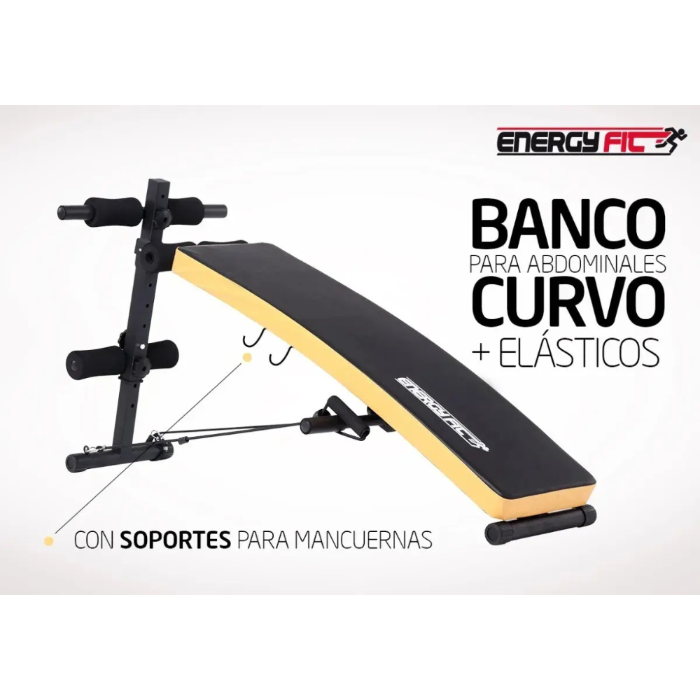 Banco Abdominales Curvo Plegable Regulable Reforzado Premium