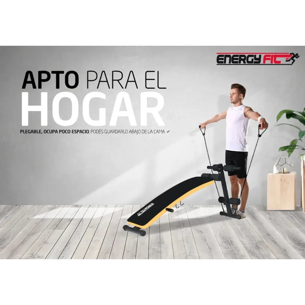 Banco Abdominales Curvo Plegable Regulable Reforzado Premium