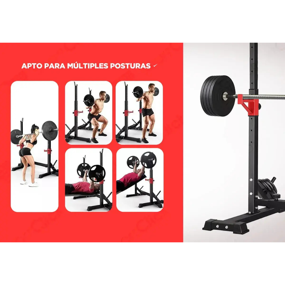 Rack Multiposicion Sentadillas Pecho Hombros Regulable Ancho