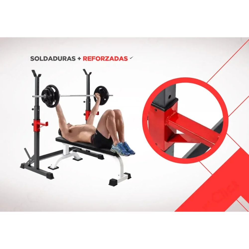 Rack Multiposicion Sentadillas Pecho Hombros Regulable Ancho