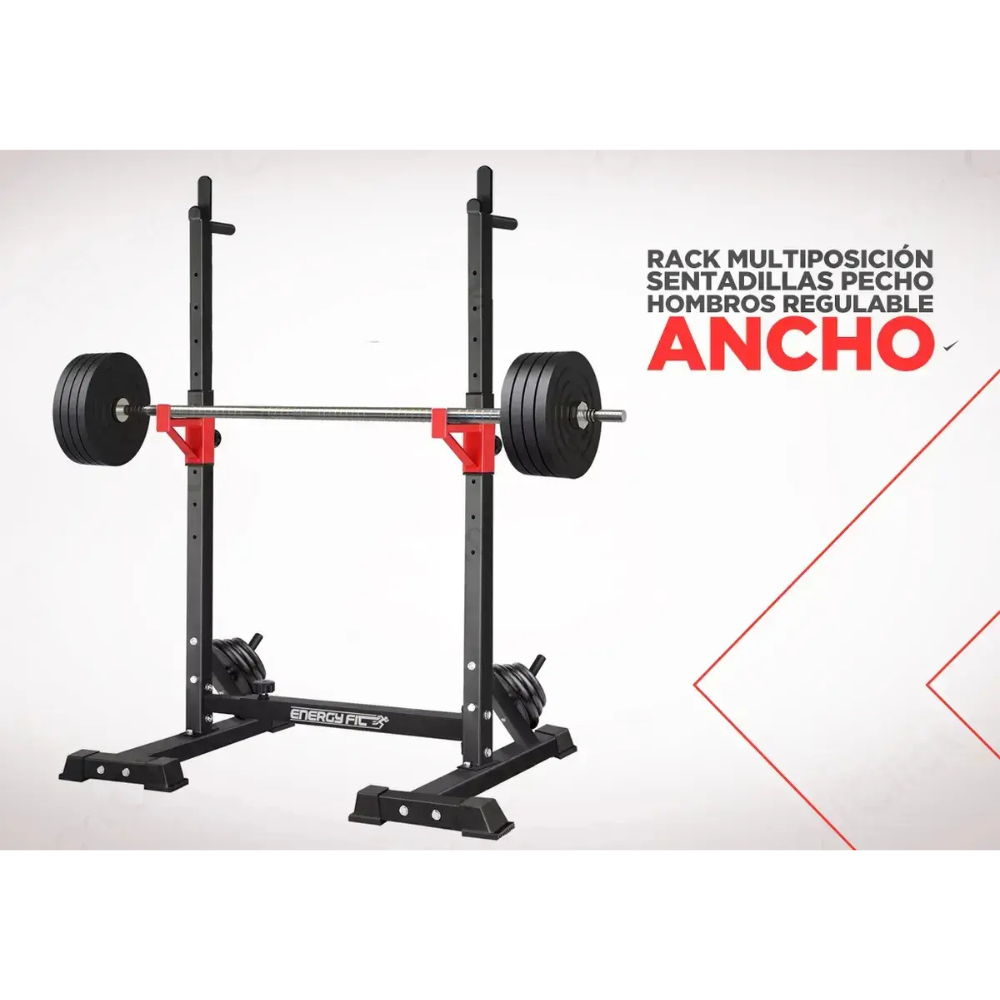 Rack Multiposicion Sentadillas Pecho Hombros Regulable Ancho