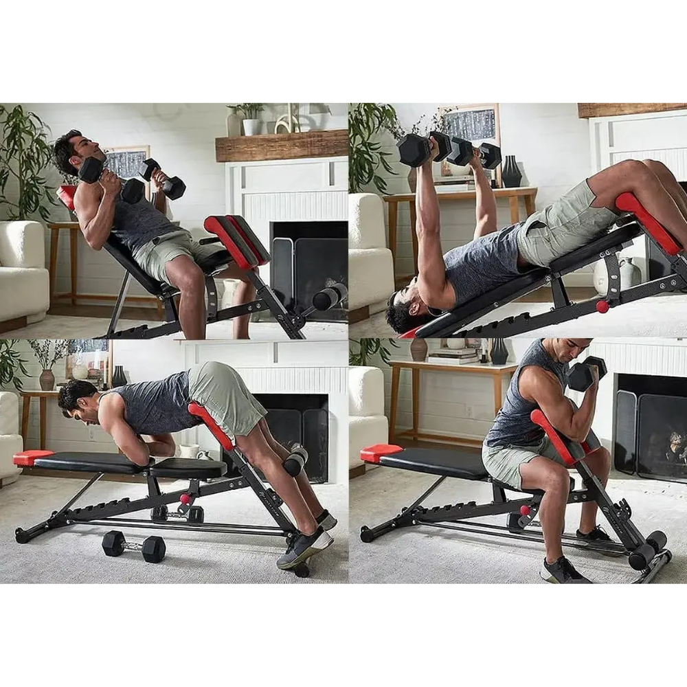 Banco De Pecho Plano Regulable Scott Biceps Lumbares Abs Gym
