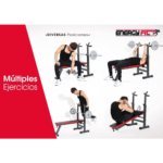 Banco De Pecho Pesas Plano Regulable Plegable + Paralelas Energy Fit