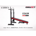 Banco De Pecho Pesas Plano Regulable Plegable + Paralelas Energy Fit