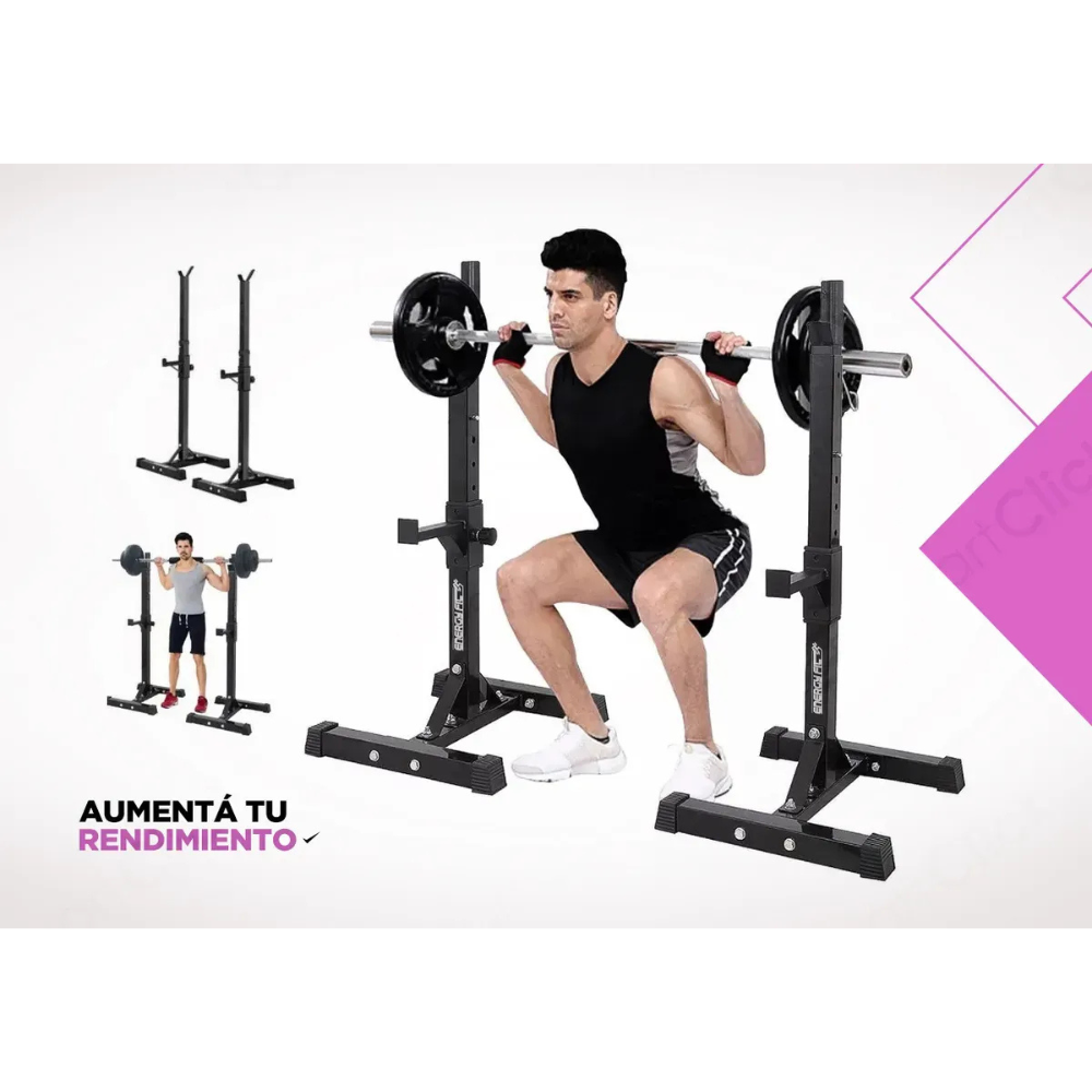Rack Sentadillas Soporte Gym Pecho Squat Hombros Regulable