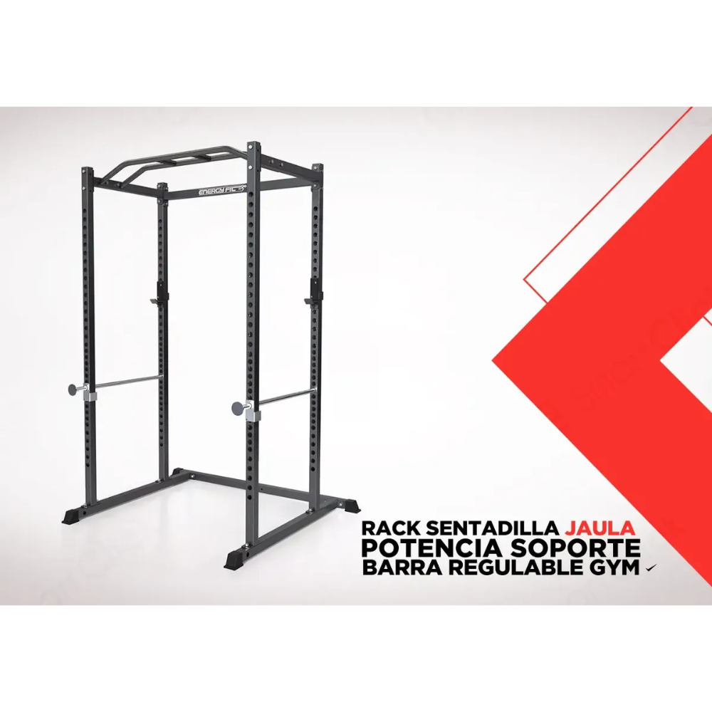 Rack Sentadillas Jaula Potencia Soporte Barra Regulable Gym