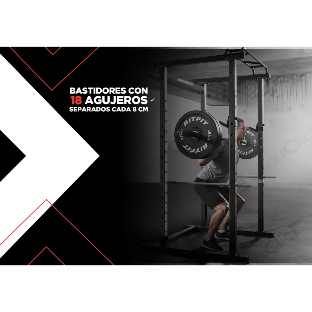Rack Sentadillas Jaula Potencia Soporte Barra Regulable Gym