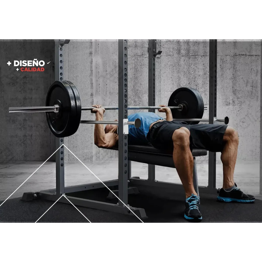 Rack Sentadillas Jaula Potencia Soporte Barra Regulable Gym