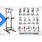 Multigimnasio Barra Dominadas Fondos Abdominales Flexiones Negro