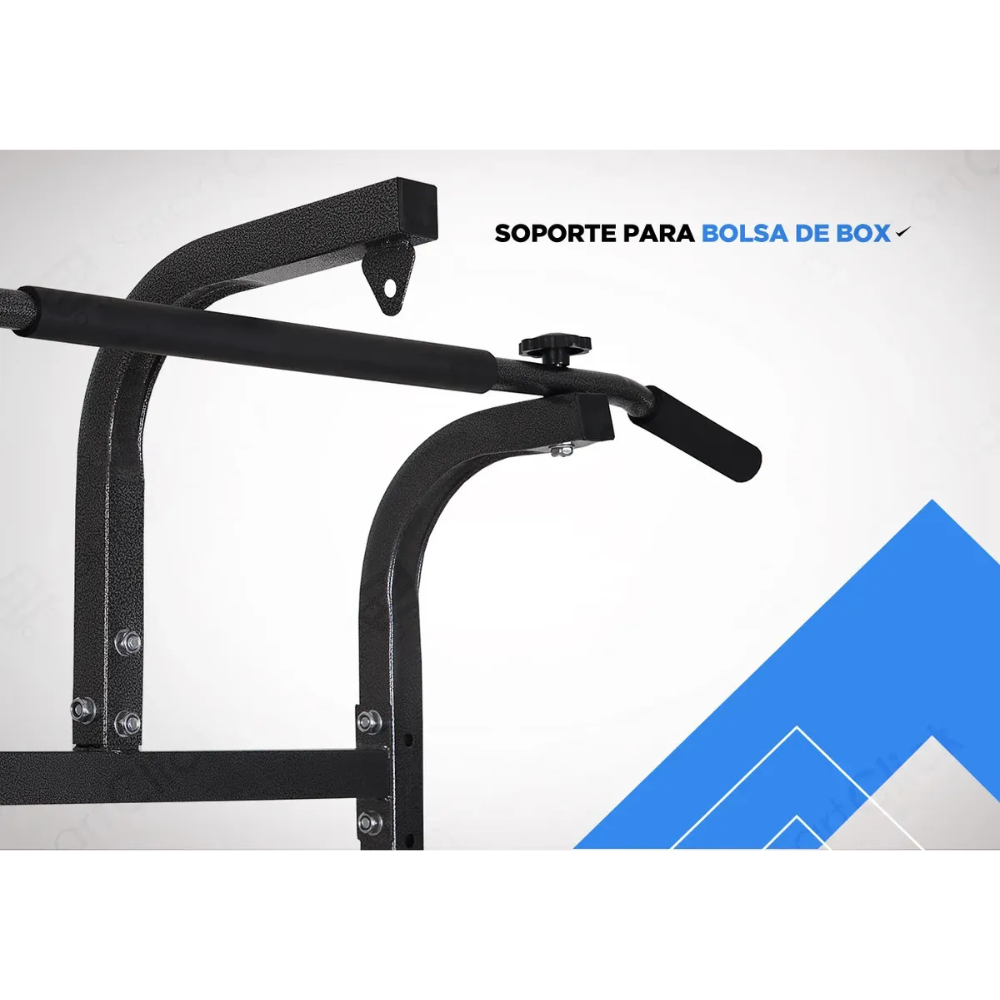 Multigimnasio Barra Dominadas Fondos Abdominales Flexiones Negro