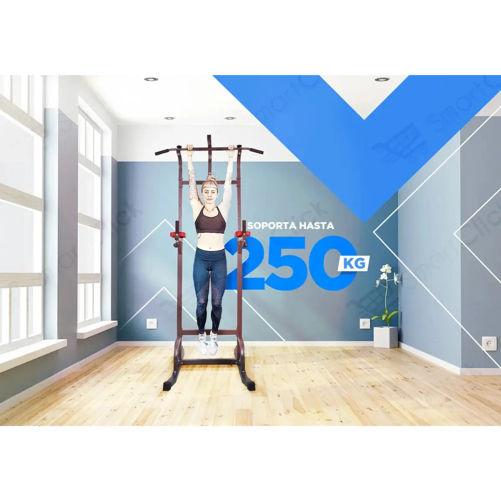 Multigimnasio Barra Dominadas Fondos Abdominales Flexiones Negro