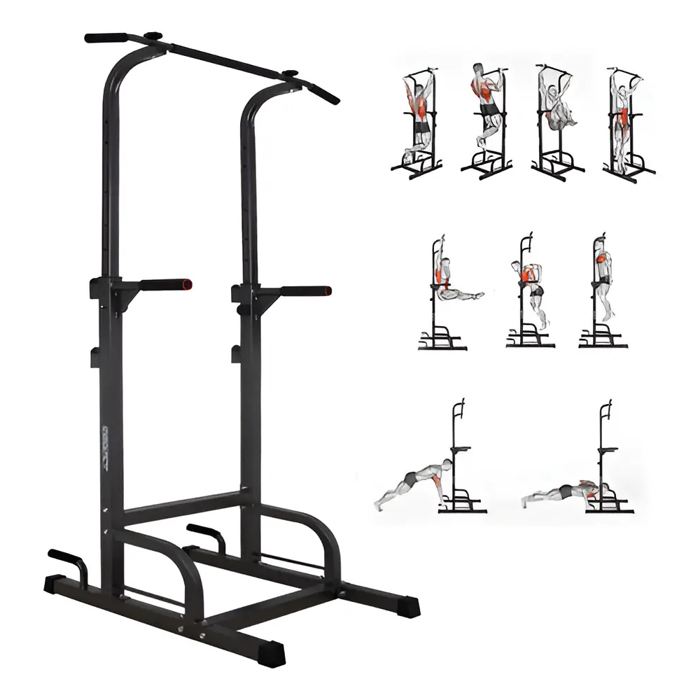 Multigimnasio Barra Dominadas Fondos Abdominales Flexiones Negro
