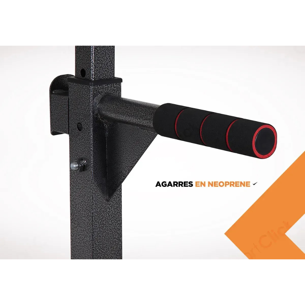 Multigimnasio Barra Dominadas Fondos Abdominales Flexiones Negro