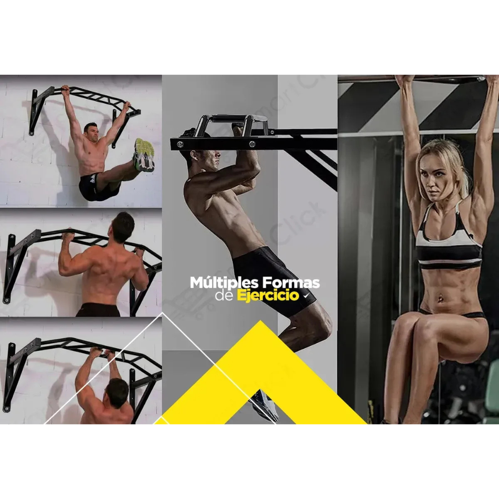Barra Dominadas Pared Crossfit Multi Agarre 500k Ganchos Energy Fit