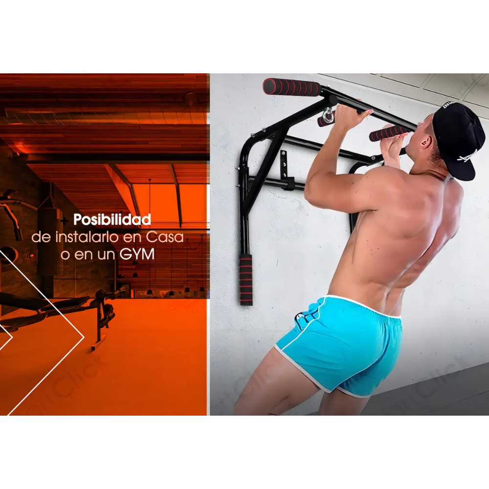 Barra Dominadas Pared Desmontable 2 En 1 Paralelas Gimnasio Energy Fit