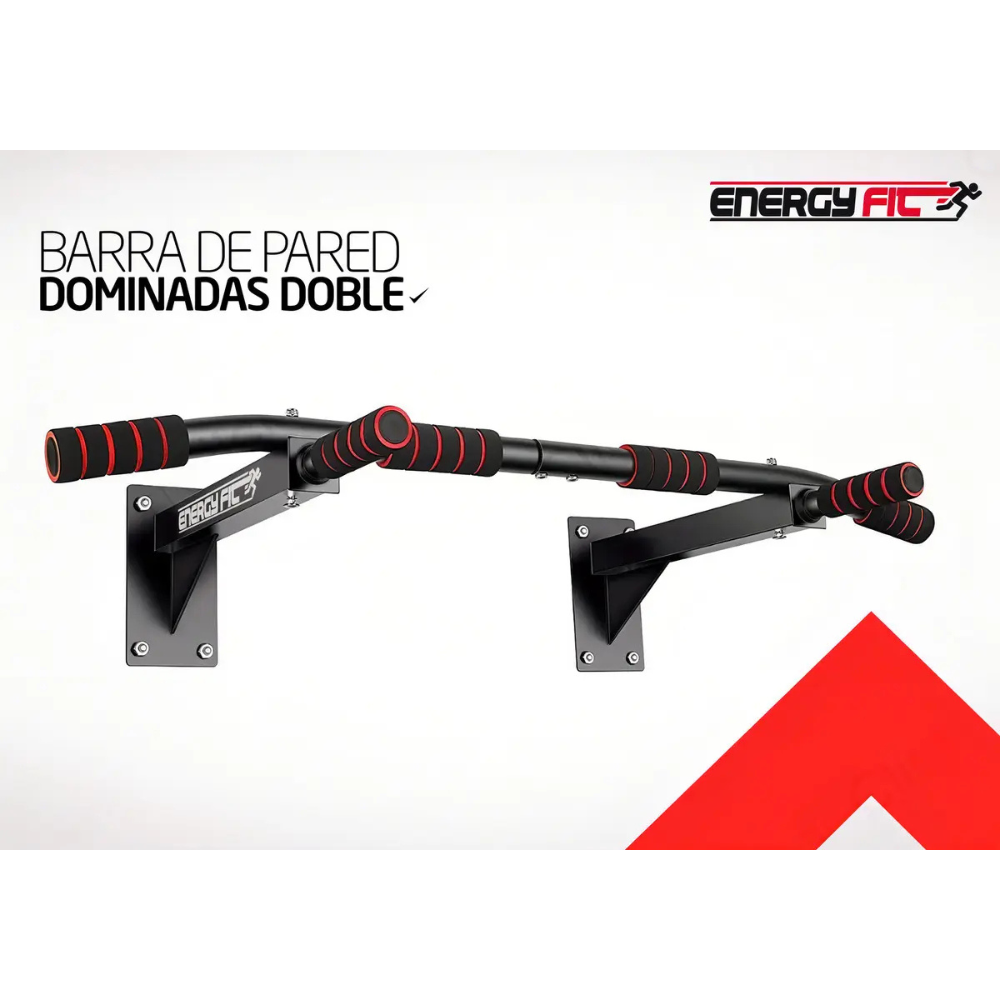 Barra Dominadas Pared Crossfit Paralela 200k Triple + Gancho
