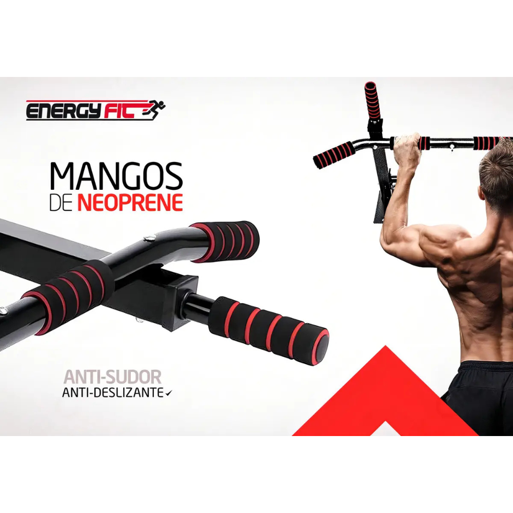 Barra Dominadas Pared Crossfit Paralela 200k Triple + Gancho