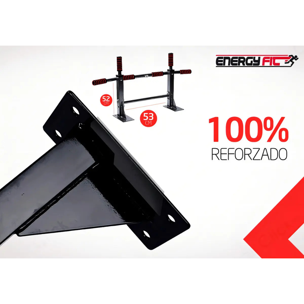 Barra Dominadas Pared Crossfit Paralela 200k Triple + Gancho