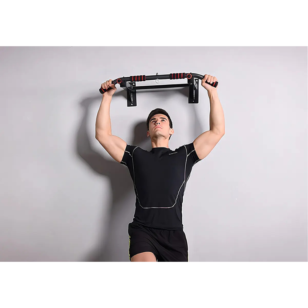 Barra Dominadas Pared Crossfit Paralela 200k Triple + Gancho