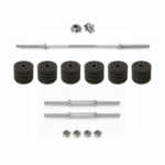 Kit Barra 1.20 Mts Maciza + 2 Mancuernas + 30kg En Discos