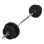 Barra Pesas Maciza 1.20 Mts Cromada Rosca + Kit 20 Kg Discos