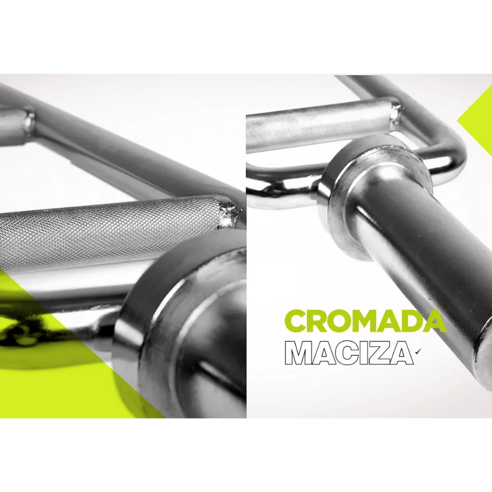 Barra Romana Olimpica Energy Fit Acero Cromada 50mm 8.2kg Triceps