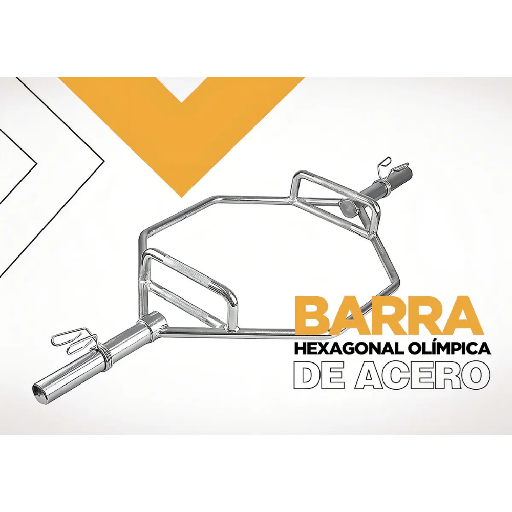 Barra Hexagonal Olimpica Trap 50mm Maciza Cromada Premium