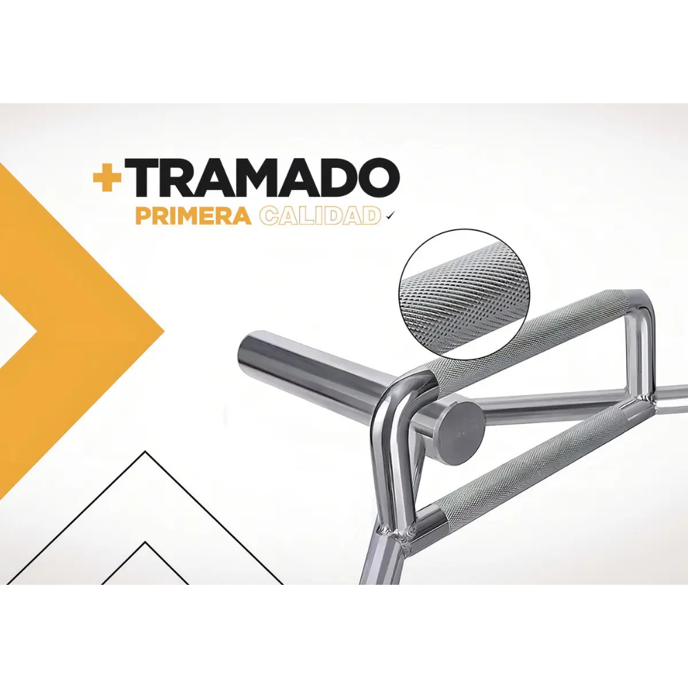 Barra Hexagonal Olimpica Trap 50mm Maciza Cromada Premium