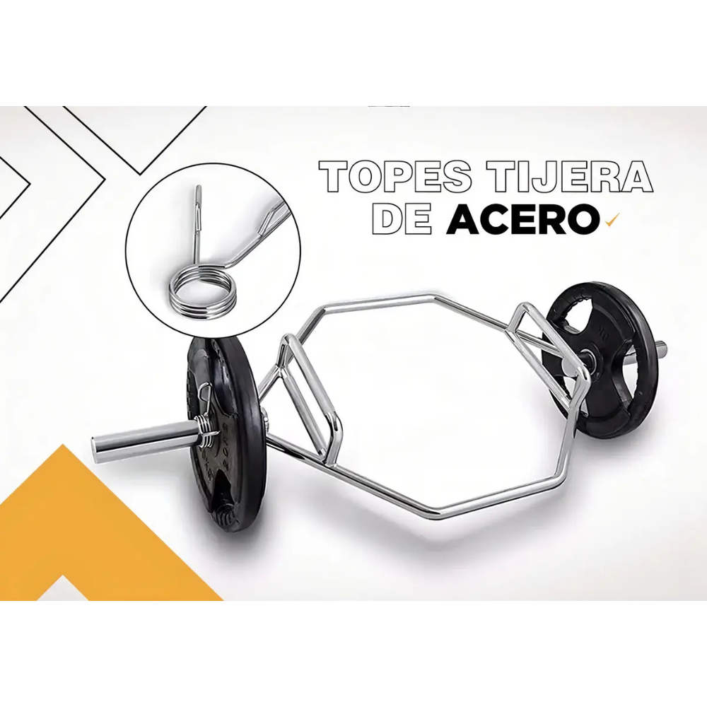 Barra Hexagonal Olimpica Trap 50mm Maciza Cromada Premium