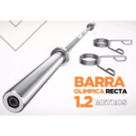 Barra Olimpica Recta Maciza Cromada 1.2 Mts Rulemanes 50 Mm Cromado