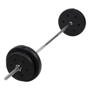 Kit Barra Discos 30 Kg Pesas Maciza Cromada 1.8 Metros Rosca