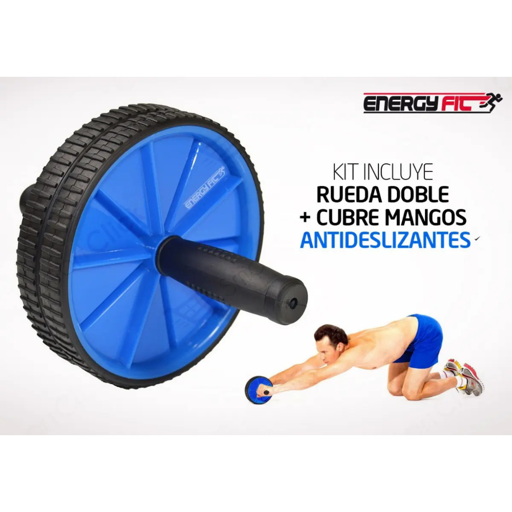 Rueda Abdominales Doble Ab Maquina Ejercitador + Kit Fitness