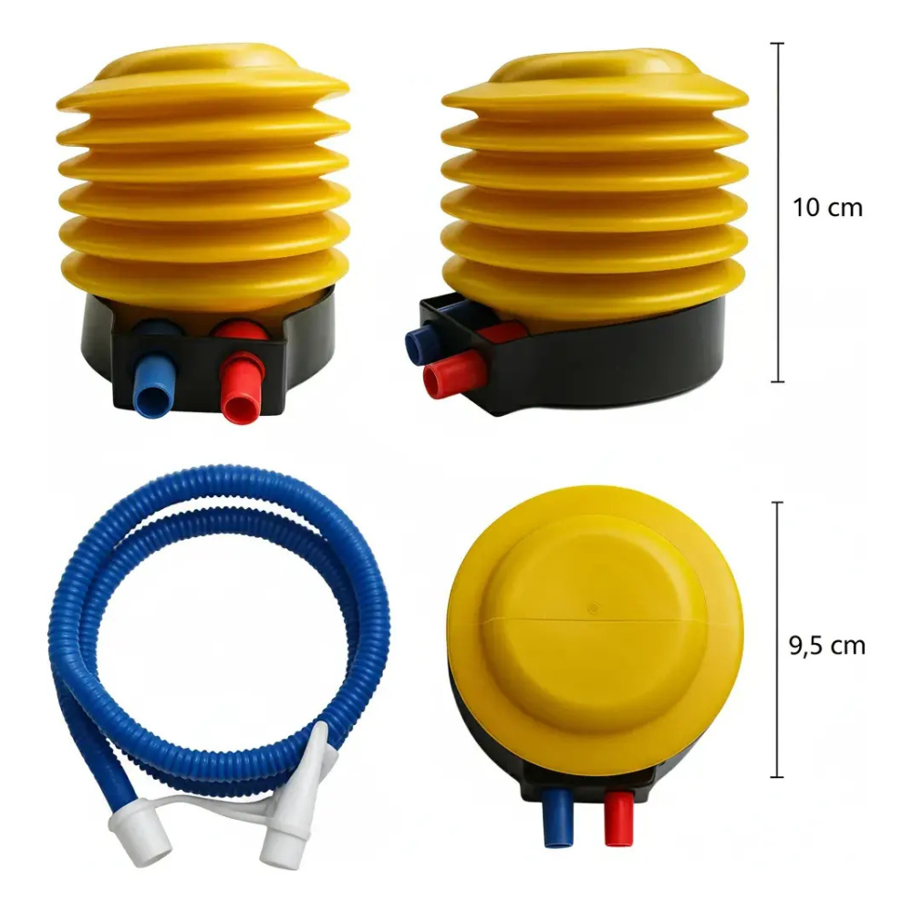 Inflador Fuelle Manual Energy Fit Pelotas Yoga Pilates Amarillo