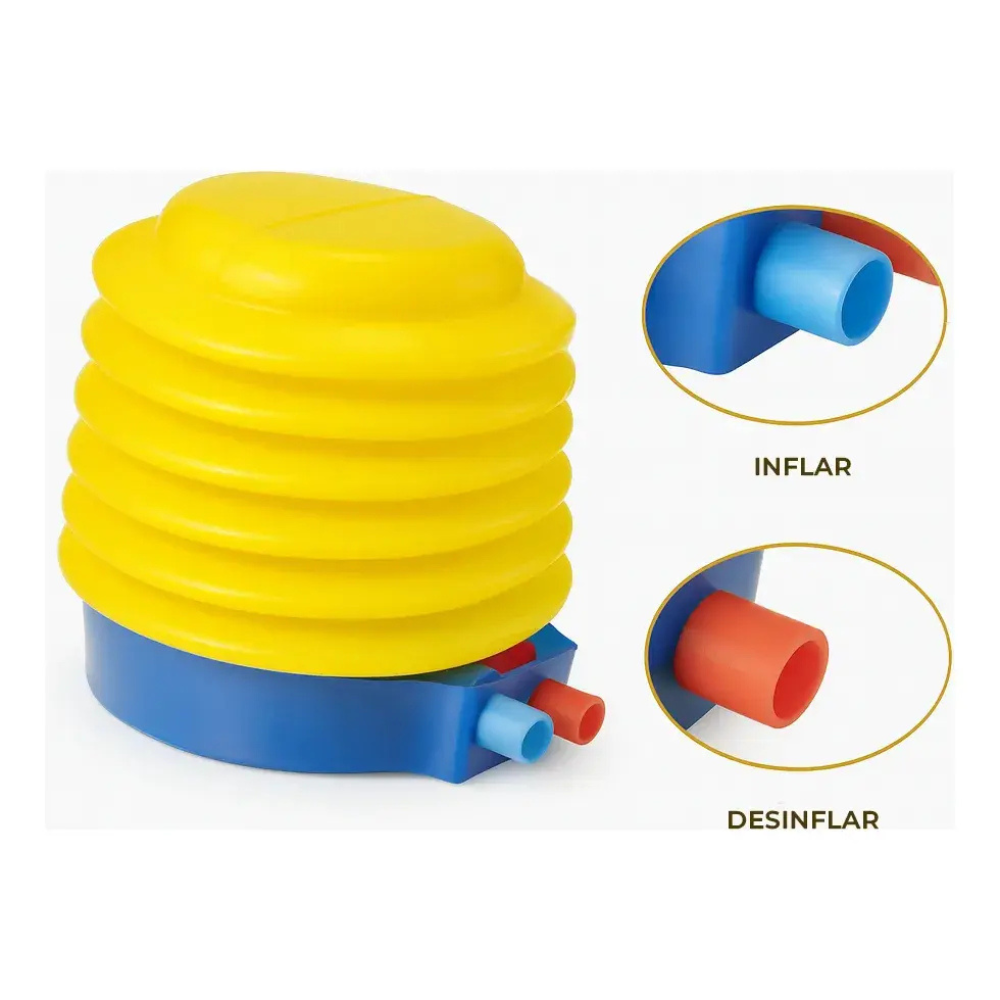 Inflador Fuelle Manual Energy Fit Pelotas Yoga Pilates Amarillo