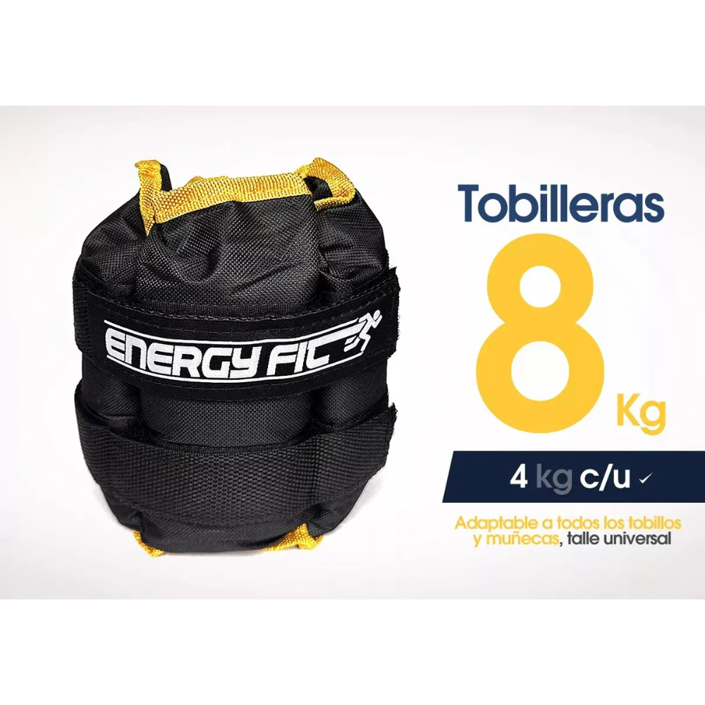 Pesas Tobilleras Par 8kg Deportivas Piernas Tobillos Fitness